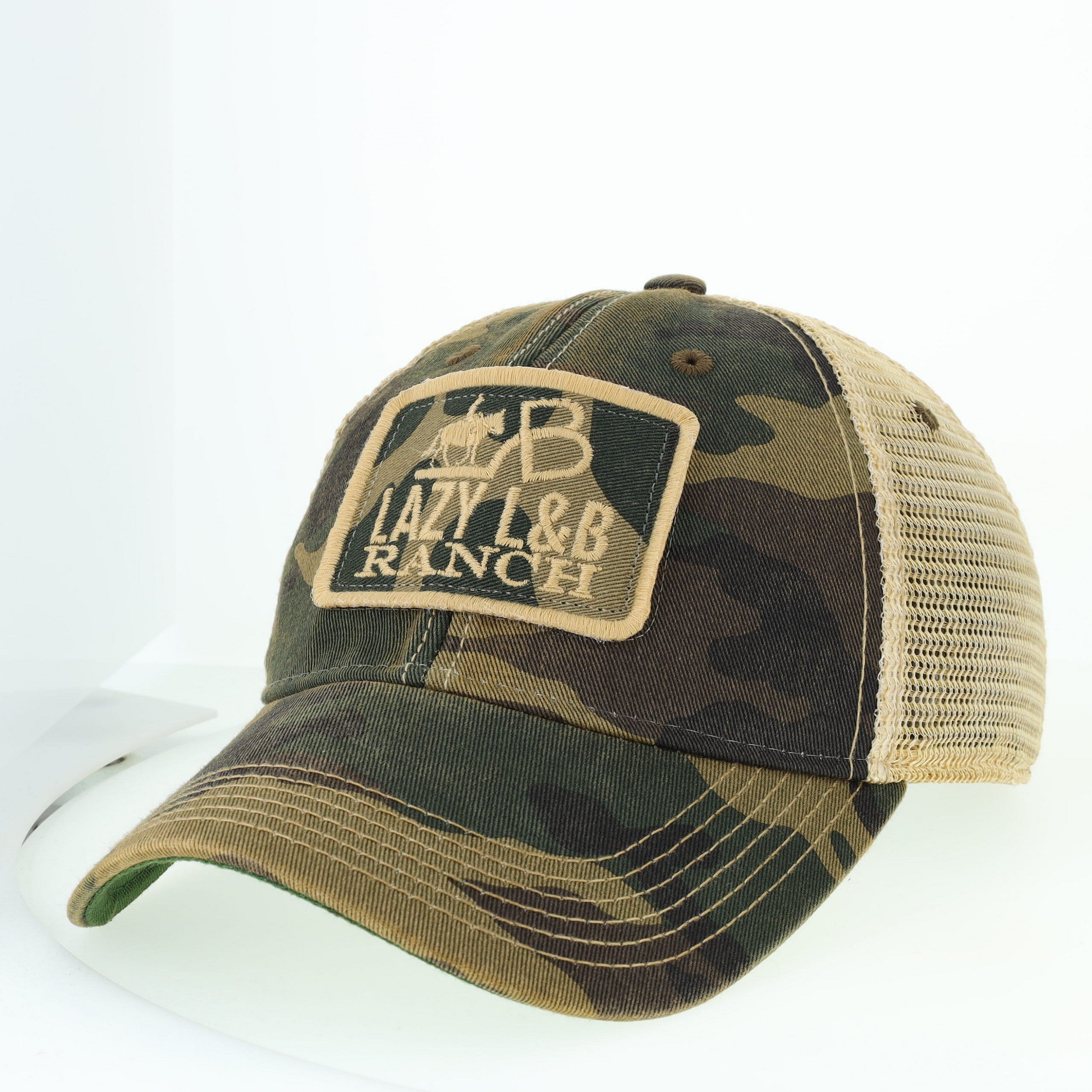Embroidered Patch Trucker Hat - Camo