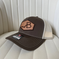Leather Patch Trucker Hat - Brown